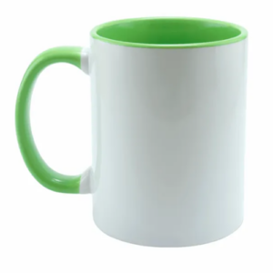 Xícara alça e interior colorido 325ml - Verde