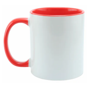 Xícara alça e interior colorido 325ml - Vermelho